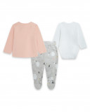 Ensemble 3 pièces jersey long avec pieds fille rose luna llena Ensemble 3 pièces jersey long avec pieds fille rose luna llena