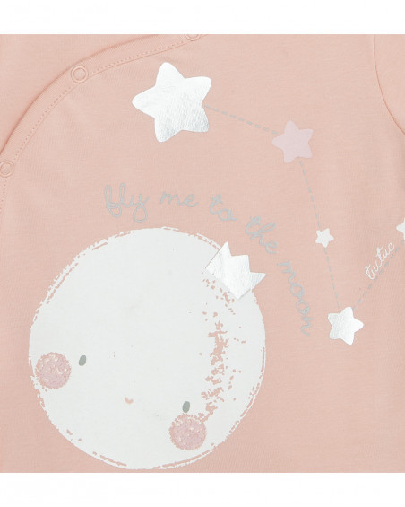 Ensemble 3 pièces jersey long avec pieds fille rose luna llena Ensemble 3 pièces jersey long avec pieds fille rose luna llena