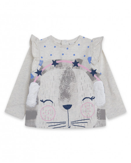 Tee-shirt en jersey imprimée fille blanc glaciar Tee-shirt en jersey imprimée fille blanc glaciar