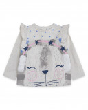 Tee-shirt en jersey imprimée fille blanc glaciar Tee-shirt en jersey imprimée fille blanc glaciar