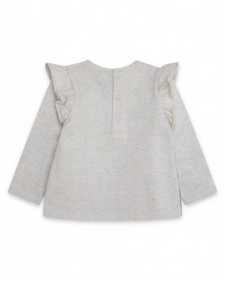 Tee-shirt en jersey imprimée fille blanc glaciar Tee-shirt en jersey imprimée fille blanc glaciar