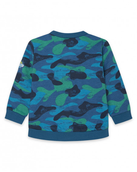 Sweat-shirt en peluche camouflage garçon bleu color hikers Sweat-shirt en peluche camouflage garçon bleu color hikers