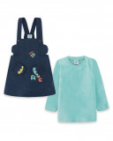 Robe en peluche et t-shirt éléphant fille bleue alphabet Robe en peluche et t-shirt éléphant fille bleue alphabet