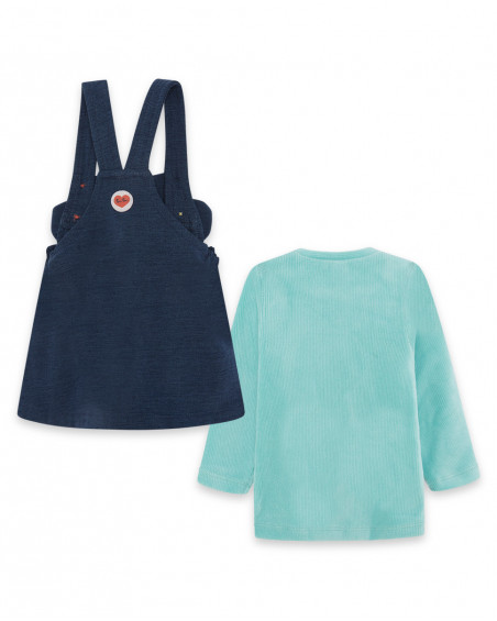 Robe en peluche et t-shirt éléphant fille bleue alphabet Robe en peluche et t-shirt éléphant fille bleue alphabet
