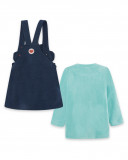 Robe en peluche et t-shirt éléphant fille bleue alphabet Robe en peluche et t-shirt éléphant fille bleue alphabet