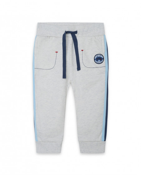 Pantalon en peluche lacets garçon gris glaciar Pantalon en peluche lacets garçon gris glaciar