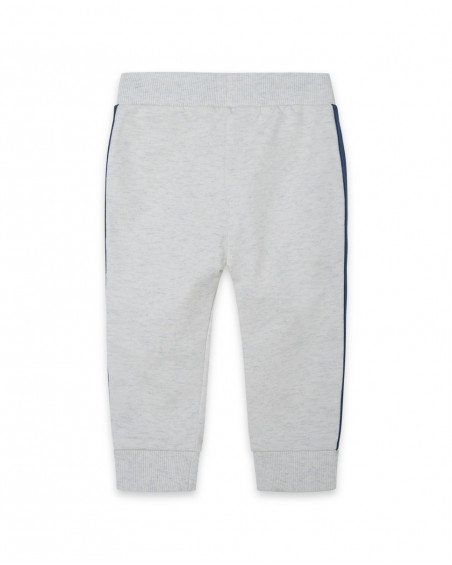 Pantalon en peluche lacets garçon gris glaciar Pantalon en peluche lacets garçon gris glaciar