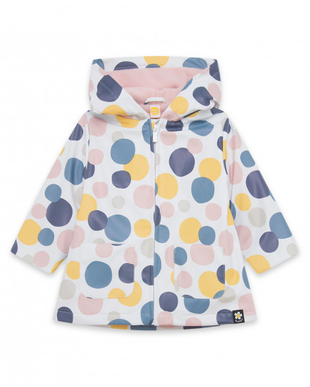Gabardine avec capuche fille rose bee happy Gabardine avec capuche fille rose bee happy