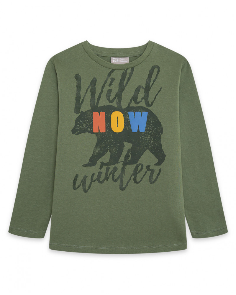 Tee-shirt en jersey message fille vert dance muse