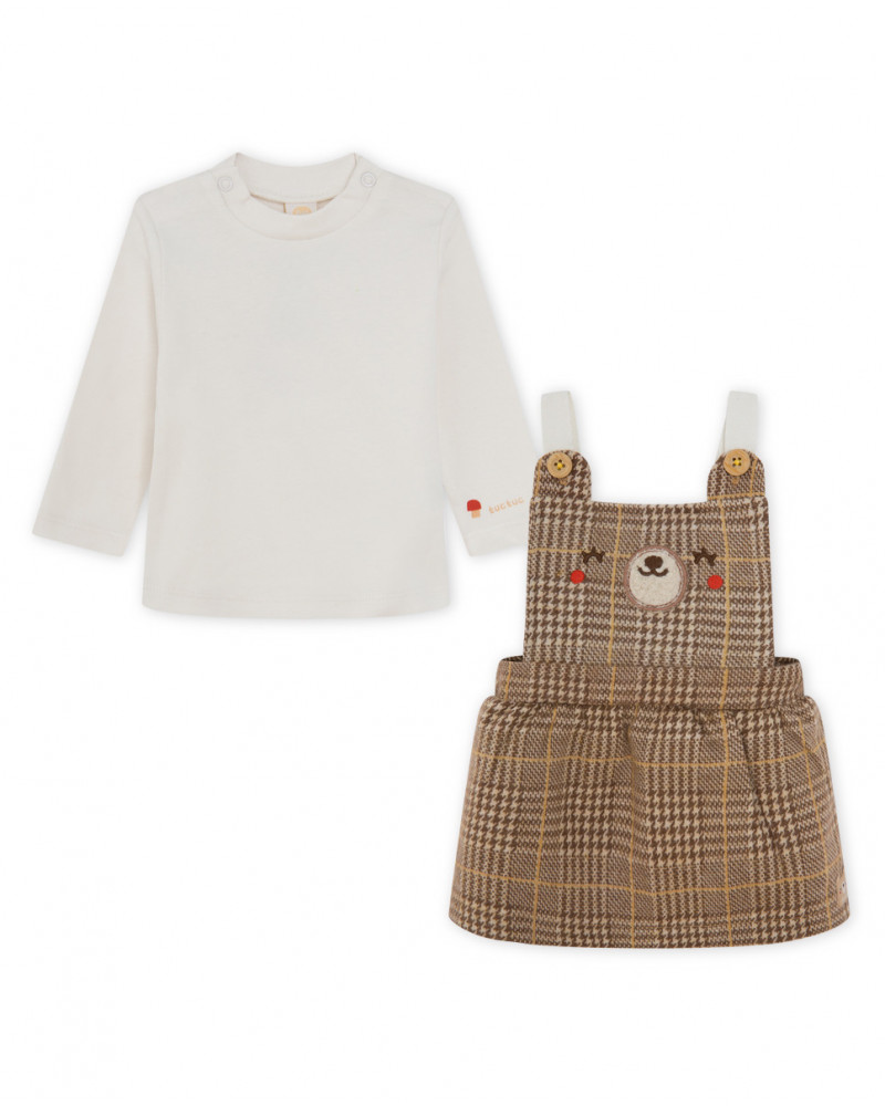 Robe en peluche et tee-shirt teddy fille marron brownie bears