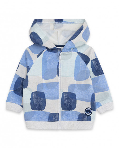 Sweat-shirt capuche en peluche garçon bleu glaciar Sweat-shirt capuche en peluche garçon bleu glaciar