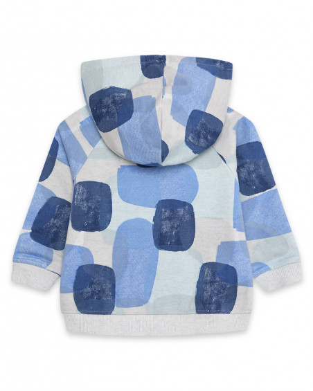 Sweat-shirt capuche en peluche garçon bleu glaciar Sweat-shirt capuche en peluche garçon bleu glaciar