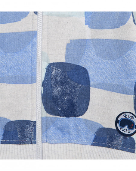 Sweat-shirt capuche en peluche garçon bleu glaciar Sweat-shirt capuche en peluche garçon bleu glaciar