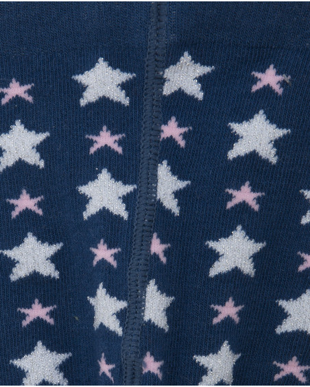 Collants étoiles fille bleus glaciar Collants étoiles fille bleus glaciar