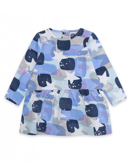 Robe en jersey imprimé fille bleue glaciar Robe en jersey imprimé fille bleue glaciar