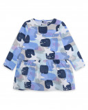 Robe en jersey imprimé fille bleue glaciar Robe en jersey imprimé fille bleue glaciar