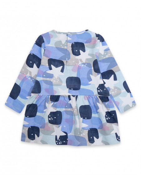 Robe en jersey imprimé fille bleue glaciar Robe en jersey imprimé fille bleue glaciar