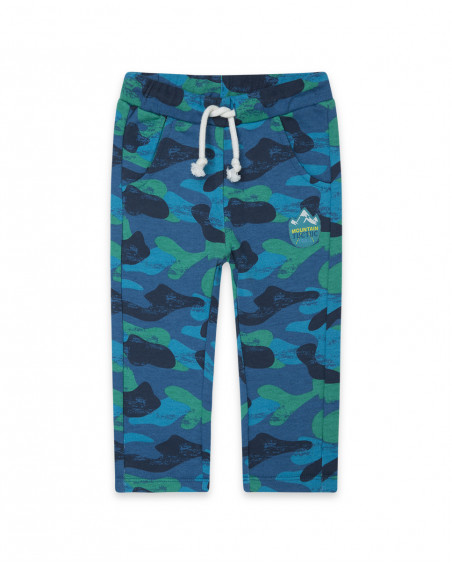 Pantalon en peluche camouflage garçon bleu color hikers Pantalon en peluche camouflage garçon bleu color hikers