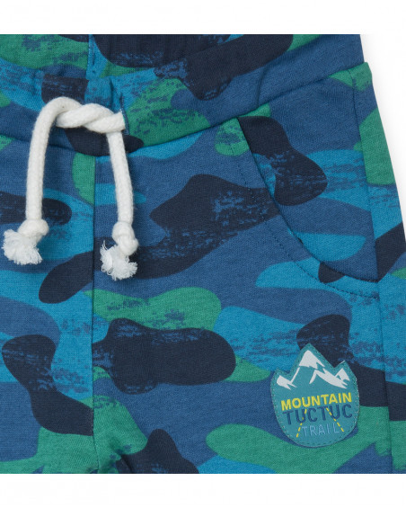 Pantalon en peluche camouflage garçon bleu color hikers Pantalon en peluche camouflage garçon bleu color hikers