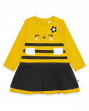 Robe en jersey abeille fille jaune bee happy Robe en jersey abeille fille jaune bee happy