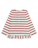 Tee-shirt en jersey à rayures fille rouge hello london Tee-shirt en jersey à rayures fille rouge hello london