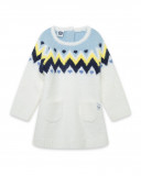 Robe en tricot coeurs fille blanche it's cold Robe en tricot coeurs fille blanche it's cold