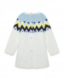 Robe en tricot coeurs fille blanche it's cold Robe en tricot coeurs fille blanche it's cold