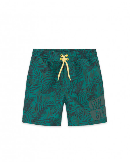 Short de bain lacets garçon vert jungle street
