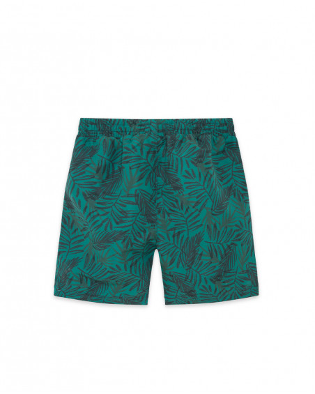 Short de bain lacets garçon vert jungle street