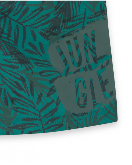 Short de bain lacets garçon vert jungle street