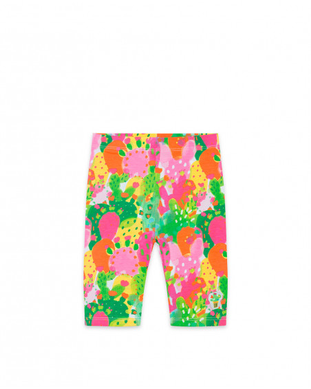 Leggings en jersey imprimé fille jaune funcactus Leggings en jersey imprimé fille jaune funcactus
