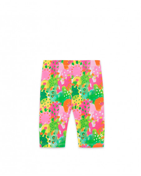 Leggings en jersey imprimé fille jaune funcactus Leggings en jersey imprimé fille jaune funcactus