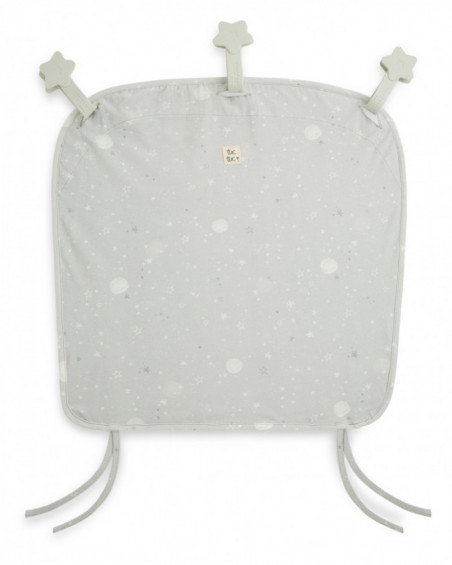 Rideau coton + 3 rubans magnet moon & star gris Rideau coton + 3 rubans magnet moon & star gris