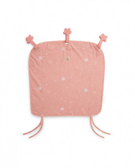 Rideau coton + 3 rubans magnet moon & star rose Rideau coton + 3 rubans magnet moon & star rose