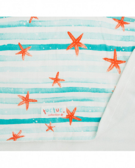Serviette de bain poncho mousseline bambou + éponge starfish Serviette de bain poncho mousseline bambou + éponge starfish