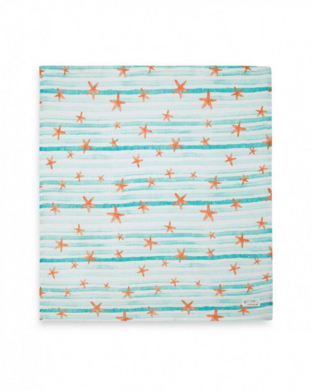 Mousseline bambou starfish vert Mousseline bambou starfish vert