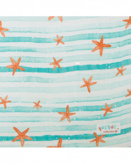 Mousseline bambou starfish vert Mousseline bambou starfish vert