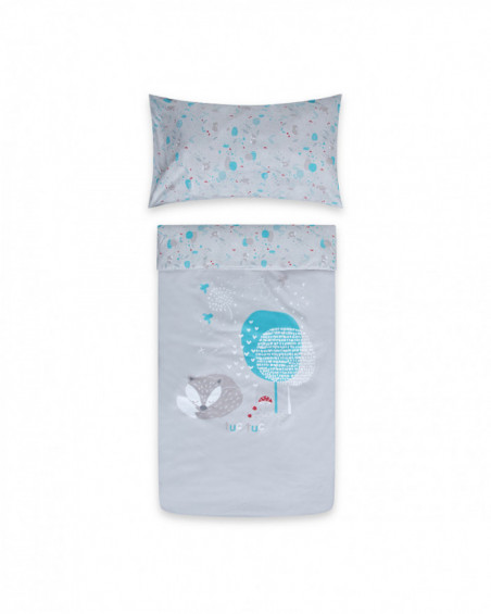 édredon + tour de lit 120x60 little forest gris édredon + tour de lit 120x60 little forest gris