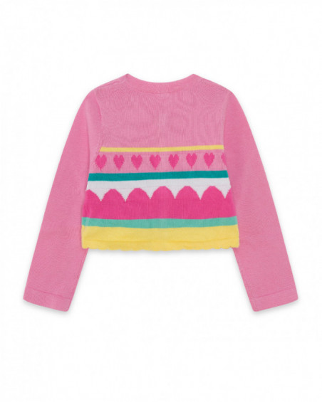 Veste en tricot boutons fille rose icy and sweet Veste en tricot boutons fille rose icy and sweet