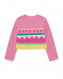 Veste en tricot boutons fille rose icy and sweet Veste en tricot boutons fille rose icy and sweet