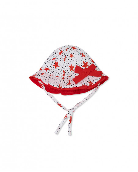 Bonnet en popeline étoiles fille blanche little pirates Bonnet en popeline étoiles fille blanche little pirates