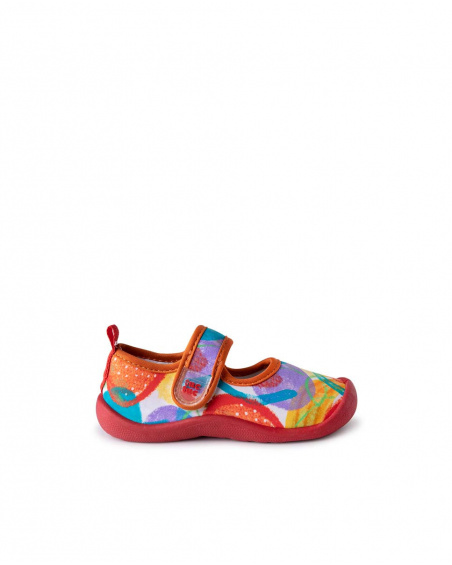 Baskets lycra velcro fille rouge fruitty time Baskets lycra velcro fille rouge fruitty time