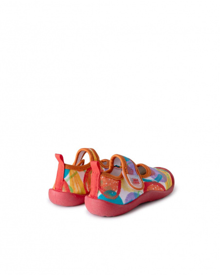 Baskets lycra velcro fille rouge fruitty time Baskets lycra velcro fille rouge fruitty time
