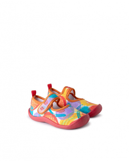Baskets lycra velcro fille rouge fruitty time Baskets lycra velcro fille rouge fruitty time
