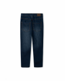 Jeggings en coton molletonné effet denim fille marine basicos Jeggings en coton molletonné effet denim fille marine basicos