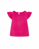 Tee-shirt en jersey volants fille fucsia basicos baby Tee-shirt en jersey volants fille fucsia basicos baby