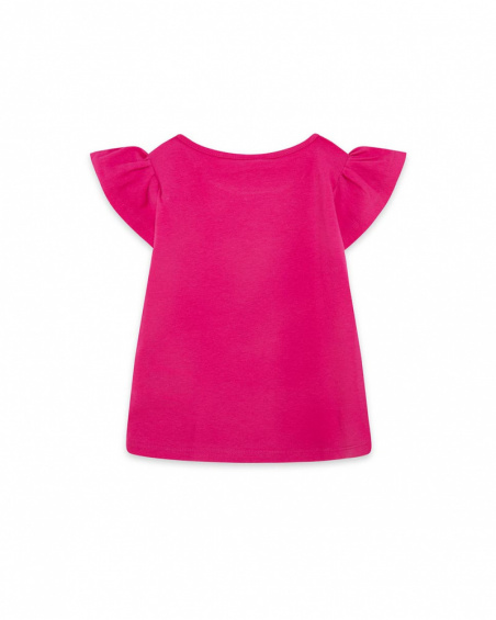 Tee-shirt en jersey volants fille fucsia basicos baby Tee-shirt en jersey volants fille fucsia basicos baby