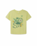 Tee-shirt en jersey lion garçon vert in the jungle Tee-shirt en jersey lion garçon vert in the jungle