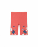 Leggings capri en jersey fleurs fille orange enjoy the sun Leggings capri en jersey fleurs fille orange enjoy the sun