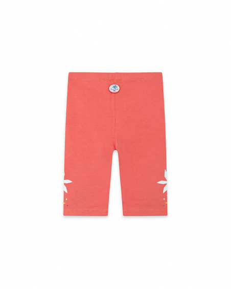 Leggings capri en jersey fleurs fille orange enjoy the sun Leggings capri en jersey fleurs fille orange enjoy the sun